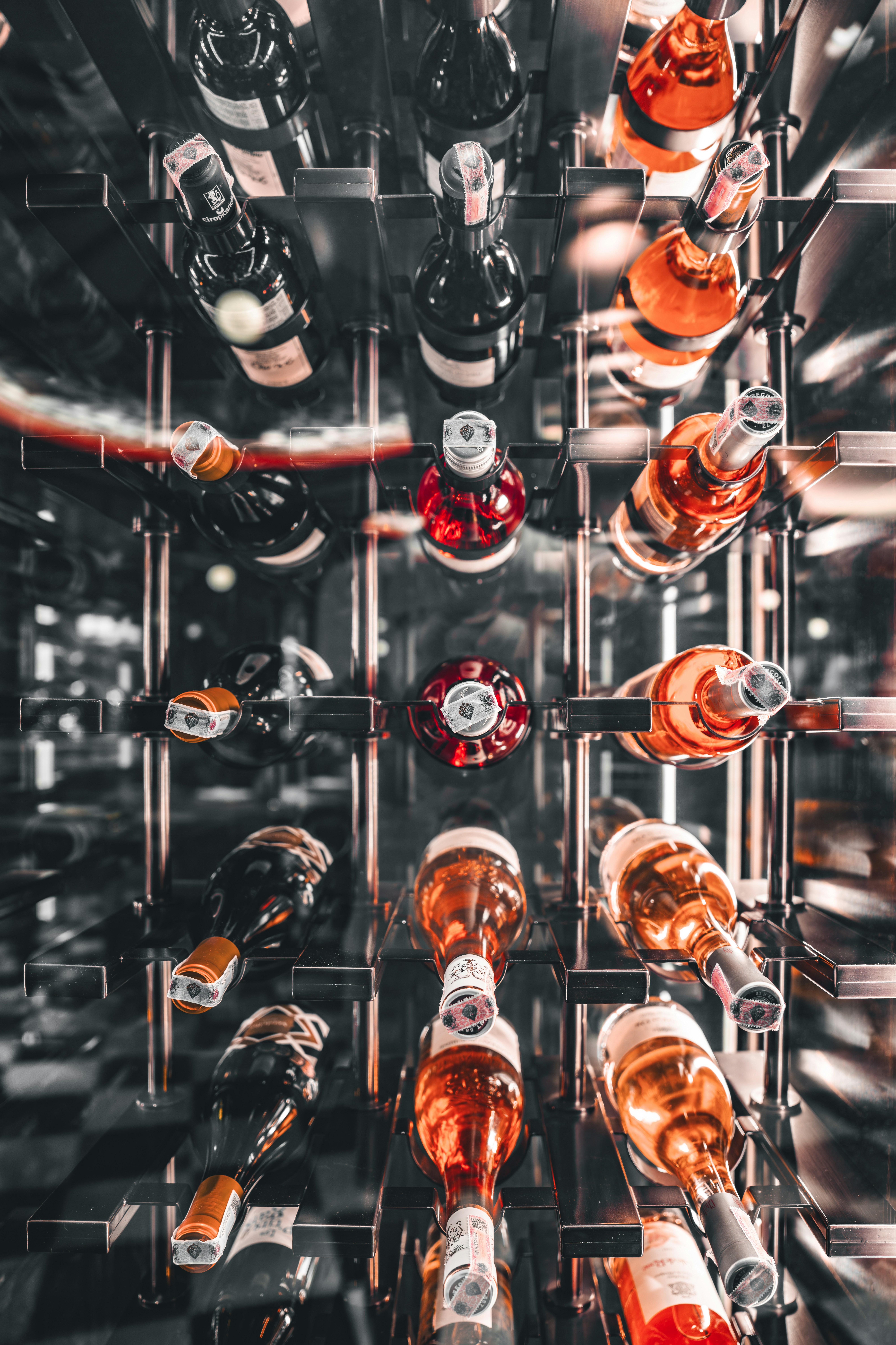 Garrafeira com vinhos selecionados